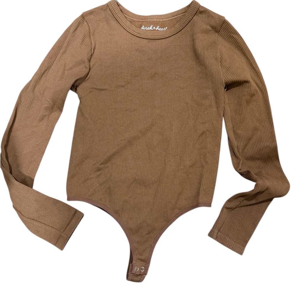 Derek Heart Brown Long Sleeve Bodysuit